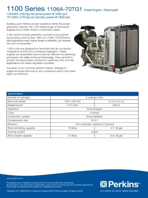 کاتالوگ پرکینز 1106A-70TG1